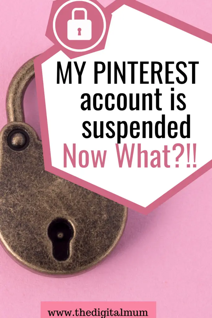 pinterest account suspended